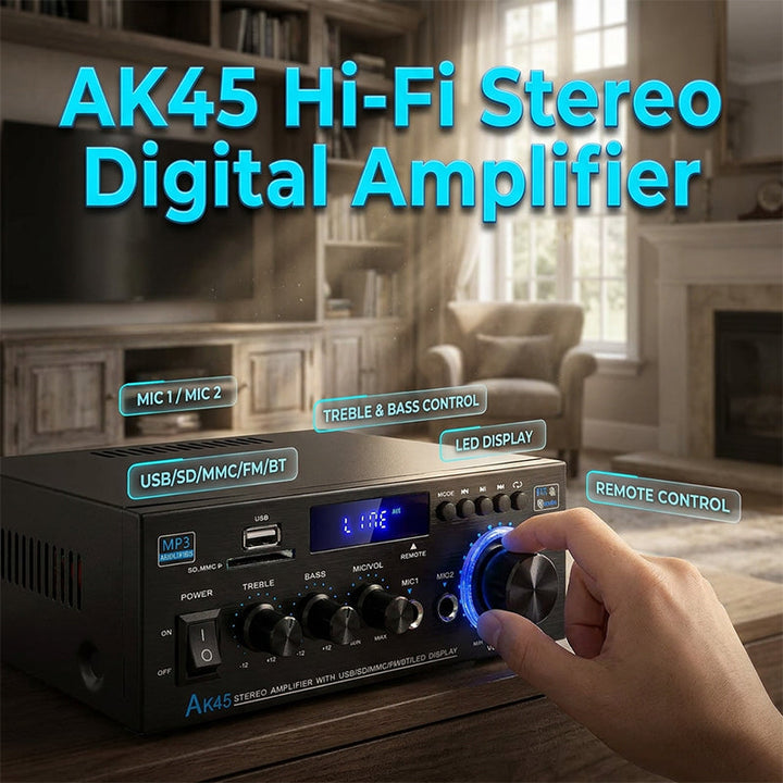 Karaoke Amplifier 5-in-1 | Bluetooth, USB, SD/MMC &amp; FM Radio | Dual Microphone Inputs with Bass &amp; Treble Control 1