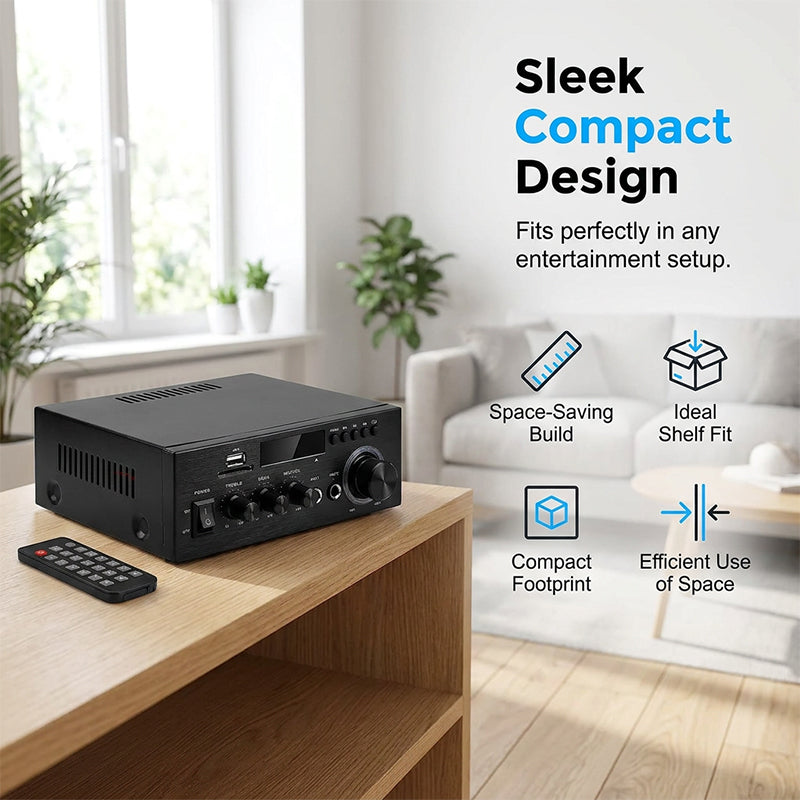 Karaoke Amplifier 5-in-1 | Bluetooth, USB, SD/MMC &amp; FM Radio | Dual Microphone Inputs with Bass &amp; Treble Control 3