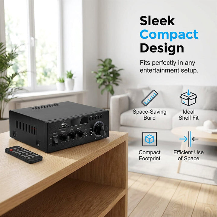 Karaoke Amplifier 5-in-1 | Bluetooth, USB, SD/MMC &amp; FM Radio | Dual Microphone Inputs with Bass &amp; Treble Control 3