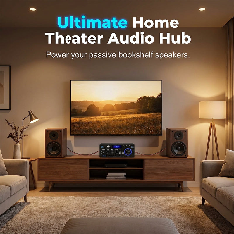 Karaoke Amplifier 5-in-1 | Bluetooth, USB, SD/MMC &amp; FM Radio | Dual Microphone Inputs with Bass &amp; Treble Control 7