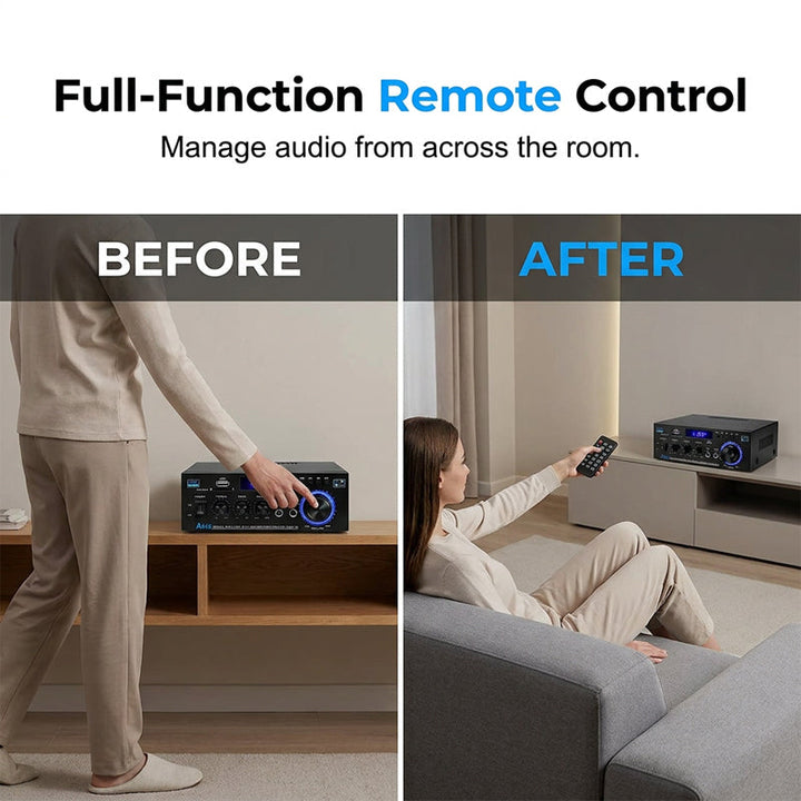 Karaoke Amplifier 5-in-1 | Bluetooth, USB, SD/MMC &amp; FM Radio | Dual Microphone Inputs with Bass &amp; Treble Control 8