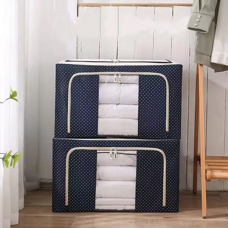 Collapsible Storage Bins Oxford Fabric &amp; Metal Frame | Stackable, Reinforced Handles | Folds Flat for Easy Storage 3