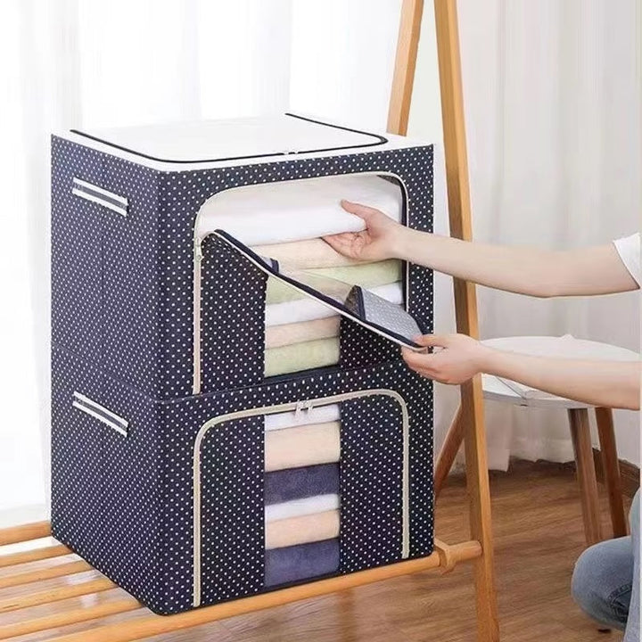 Collapsible Storage Bins Oxford Fabric &amp; Metal Frame | Stackable, Reinforced Handles | Folds Flat for Easy Storage 5