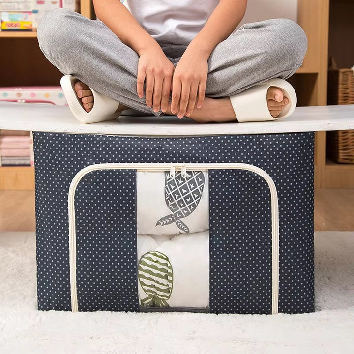 Collapsible Storage Bins Oxford Fabric &amp; Metal Frame | Stackable, Reinforced Handles | Folds Flat for Easy Storage 4