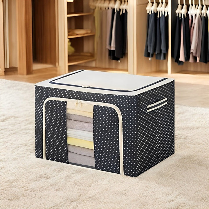 Collapsible Storage Bins Oxford Fabric &amp; Metal Frame | Stackable, Reinforced Handles | Folds Flat for Easy Storage 1