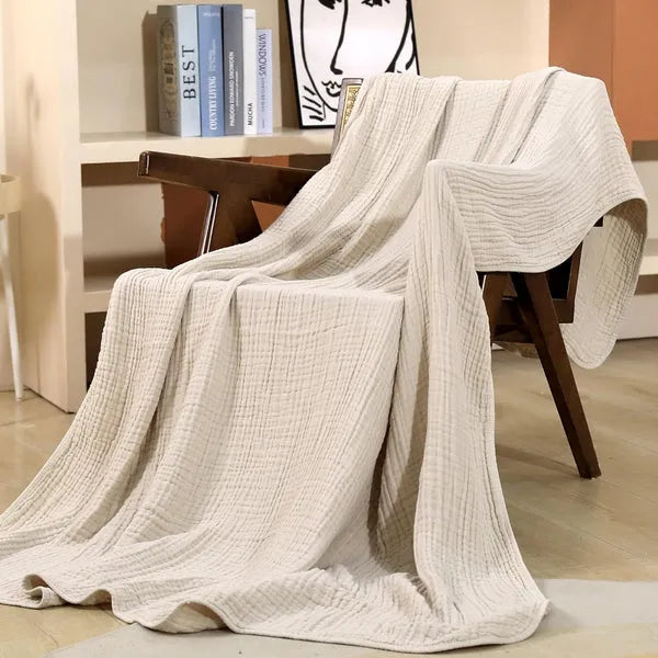 Muslin Cotton Throw Blanket | Soft Breathable Lightweight Weave | Hypoallergenic, Machine Washable, All-Season Comfort 8