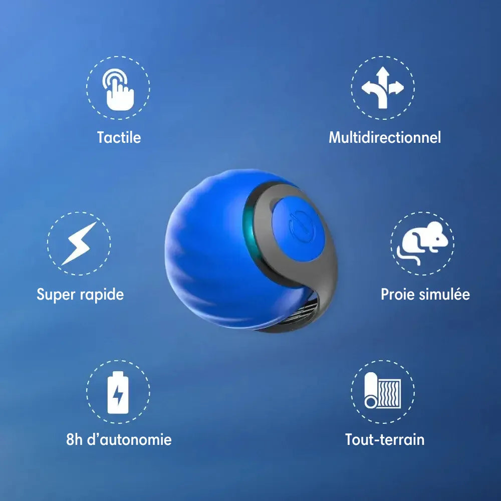 Interactive Motion Ball Pet Toy | Random-Moving Fabric Tail Mimics Prey | Rechargeable USB Battery, Silent Motor 3