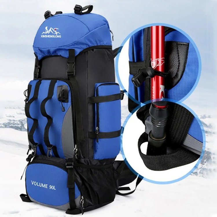 90 L Waterproof Hiking Backpack Breathable Rain Cover 2
