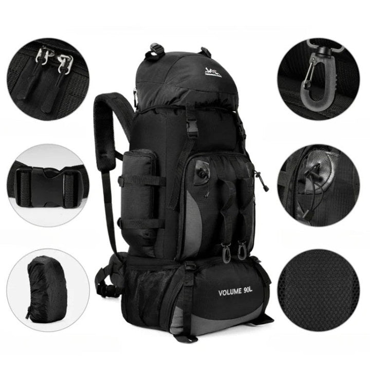 90 L Waterproof Hiking Backpack Breathable Rain Cover 3