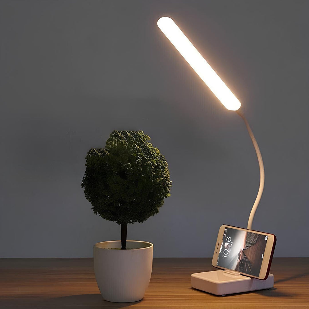 Flexible Arm Desk Lamp, Rechargeable | 3 Light Colours, Touch Dimmer | USB-C or Plug-In, 6-8 Hour Runtime, 2.5W 1