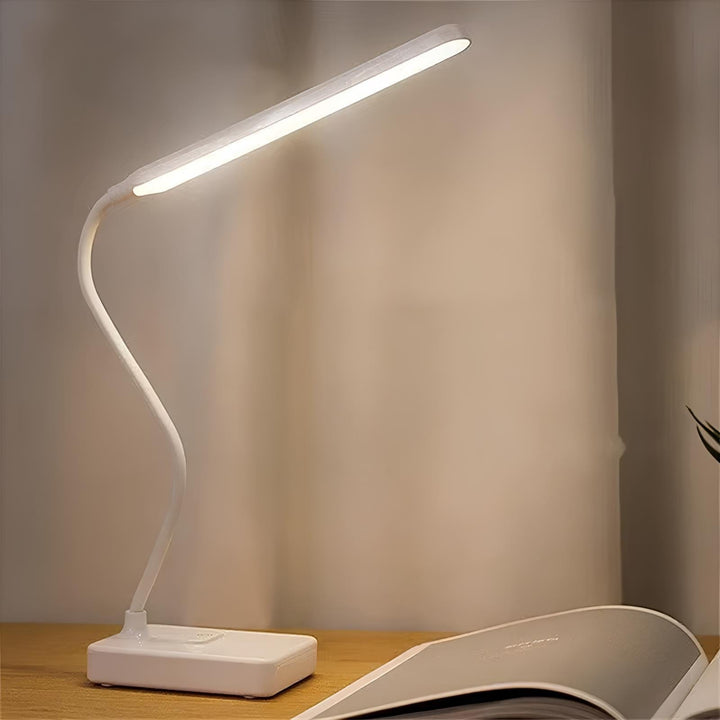 Flexible Arm Desk Lamp, Rechargeable | 3 Light Colours, Touch Dimmer | USB-C or Plug-In, 6-8 Hour Runtime, 2.5W 9