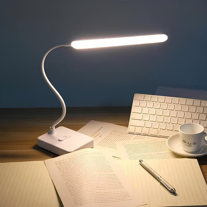 Flexible Arm Desk Lamp, Rechargeable | 3 Light Colours, Touch Dimmer | USB-C or Plug-In, 6-8 Hour Runtime, 2.5W 6