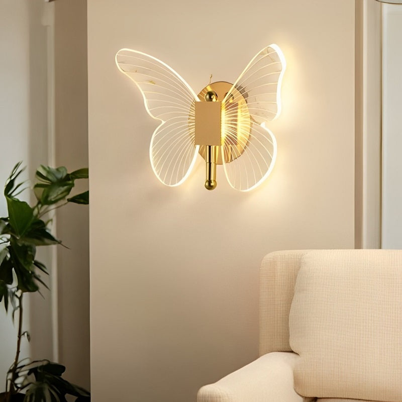 Butterfly LED Wall Lamp Acrylic | Tricolour Dimmable Lighting, Plug-In Installation | Energy-Saving Ambient Glow 1