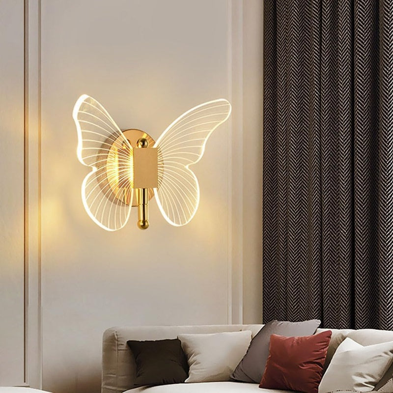 Butterfly LED Wall Lamp Acrylic | Tricolour Dimmable Lighting, Plug-In Installation | Energy-Saving Ambient Glow 2