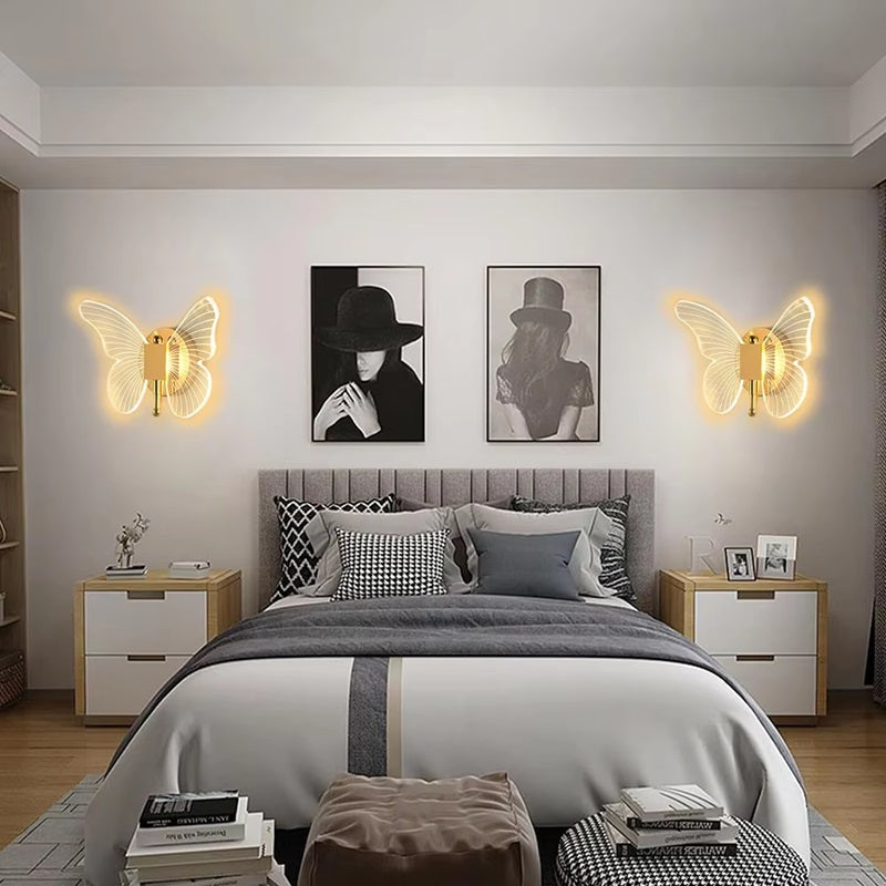 Butterfly LED Wall Lamp Acrylic | Tricolour Dimmable Lighting, Plug-In Installation | Energy-Saving Ambient Glow 5