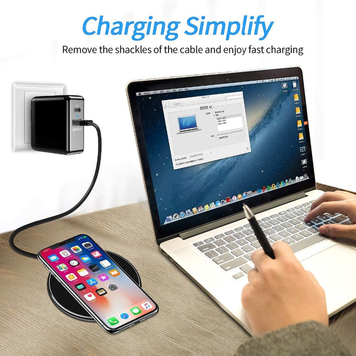 Round Wireless Charging Pad 30 W LED Status Ring Qi 3